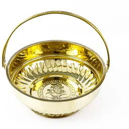 Traditional Handcrafted Brass Flower basket for Pooja/Worship -brass flower basket Brass Flower Basket-image-7