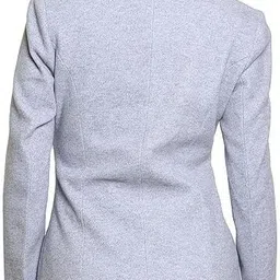 troo blue Women Solid Double Breasted Casual Blazer image 2