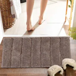Brown Striped MicroFibre 14x10 Inches Antiskid Bath Mats-image-39