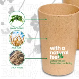 pacing grass (Pack of 12) bamboo biocomposite|Water &Juice Glass Set of 12|300ml|IWater,Juice,Cold Drinks| Glass Set Water/Juice Glass image 4