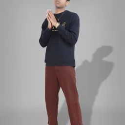 rileyrush Men Boot-Leg Mid Rise Brown Jeans image 3