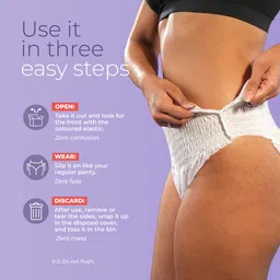 nua Comfort Disposable Period Panties M-L | Zero Irritation | 4x Comfort (Pack of 5) Sanitary Pad image 5