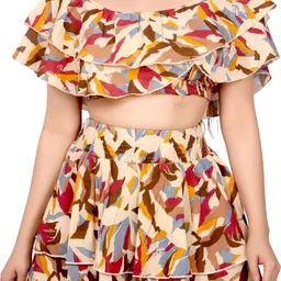 kedar exports Women Fit and Flare Multicolor Below Knee Dress-picture-34