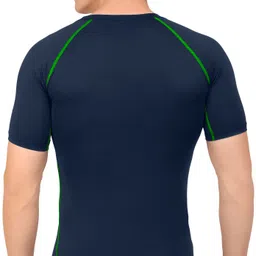 kyk Men Self Design Round Neck Polyester Dark Blue T-Shirt image 2