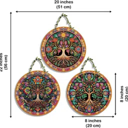 jhoomar bazaar Wall Hanging set of three decorative mandalas Pack of 3 image 2