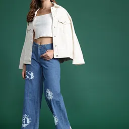 dressberry Women Tapered Fit Mid Rise Blue Jeans image 5