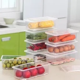 webdealz Plastic Storage Baskets for Vegetables, Fruits, Fish,Egg etc with Airtight Lid X6.80 Storage Basket image 2