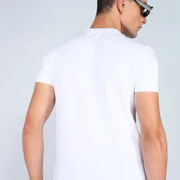 pepe jeans Men Graphic Print Round Neck Pure Cotton White T-Shirt image 4
