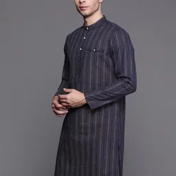 indo era Men Printed Pure Cotton Straight Kurta image 3