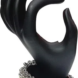 kaima Oxidised Silver Beads Silver Bangle image 4
