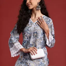 indo era Women Pure Cotton Kurti Pant Set-picture-12