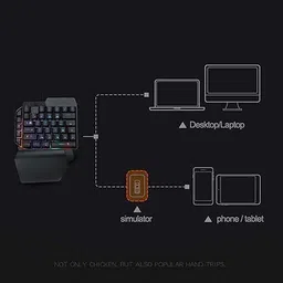 HG WORLD One handed gaming keyboard with RGB Backlight,35 Anti-Ghosting & Mechanical Keys Gaming Accessory Kit image 4