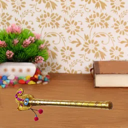 dhinchak krishna decorative flute best for Mandir idols and Mythological role play Wooden Flute image 3