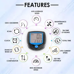 shopeleven Digital LCD Waterproof Bicycle Computer Odometer Speedometer Speed Monitor Wired Cyclocomputer image 3