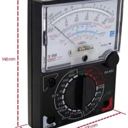 goodsbazaar YX-360 Analog Multimeter Electrical Testing Multitester Voltmeter Ammeter Ohmmeter To Measure Ac & Dc Voltage, Dc Current, Resistance, Af Level, Transistor Parameter, Load Current, Load Voltage, Capacitance, Inductance, Continuity Checking, Led Indicator & Buzzer + Measures Hfe + Fuse And Diode Protection Rotary Knob Operation Moving Needle Pointer + Probe Testing Lead Pen + Battery Handheld With Protection Rubber Case Sunma Sumwa Sanwa Samwa Analog Multimeter image 3