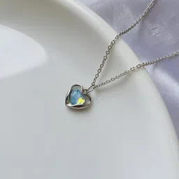 sonisirani Set Of 4 Classy Trendy Aesthetic Silver Charm Pendant Necklace Silver Alloy Pendant image 4