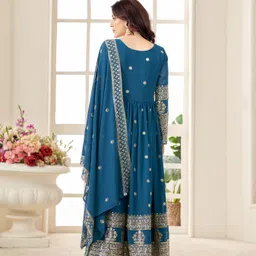 skyliner Embroidered Georgette Stitched Anarkali Gown image 2