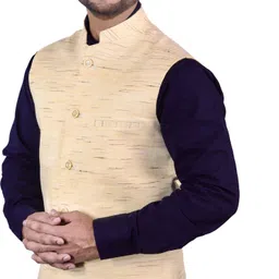 w s textile Self Design Men Waistcoat image 3