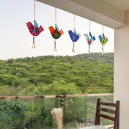 asm creation Handmade Multicolored Birds wall hanging Decoration Home Decor Pack of 5-picture-30
