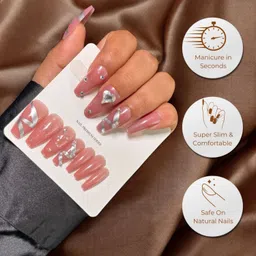 huda crush Reusable Stick-On Nail Extensions for Women Unbreakable, Easy Apply & Glue Tabs N-2 image 2