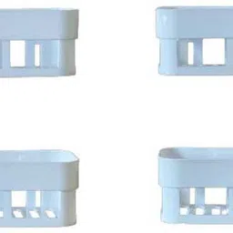 foscadit Bathroom Kitchen Office Organize Shelf Rack Shower Corner Caddy Basket with Strong Adhesive Magic Sticker Plastic Wall Shelf-picture-27