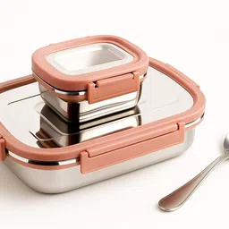 nirton Slim-Pro Steel Airtight Leak-Proof Tiffin for Kids School, Office 2 Containers Lunch Box-picture-32