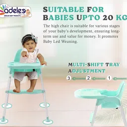 odelee Mealtime 3 In 1 Baby Hight Adjustable Chair W/Feeding Tray For Babies Food image 2