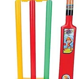 hgamy Plastic Cricket Kit Set with Bat, Balls, Wickets, Bells Set for Kids Cricket Kit image 3