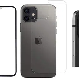 AV Front and Back Tempered Glass for Apple iPhone 12 (Including camera Lens) (Pack of 3)-picture-18