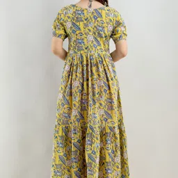 shopaxis Women Fit and Flare Gold Maxi/Full Length Dress image 2