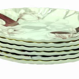 laserbot Pack of 6 Melamine (Size- 6.3" INCH) TEA CUP Saucer Plate Saucers, Great for Servicing Cookies image 3