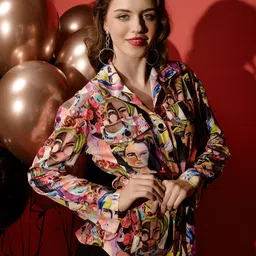 tandul LYCRA BLEND Printed Coat For Women image 4