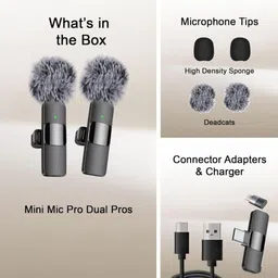 bass bling K9 Fern Dual Wireless Lavalier Microphone for Android Microphone image 4