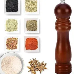 avmart Traditional Brown Wooden Salt & Pepper Grinder, Mixer, Mill, Manual Shaker, Spice Storage Ceramic Crusher, Mill with Adjustable Coarseness Setting Wooden Traditional Pepper Mill-picture-24