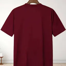 twenty2creation Men Printed Round Neck Cotton Blend Maroon T-Shirt image 2