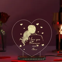 impactgift I Love You Forever and ever Heart 3D Illusion Acrylic LED lamp Gift for Her/Him Table Lamp image 2