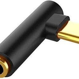 ZENIFY Black L Shape Type-C to 3.5 mm Jack Aux Audio and USB Jack Adapter Connector 90 Degree Phone Converter-picture-29