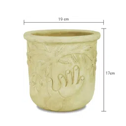 swadeh Beige Palm Haven Clay Planter image 2