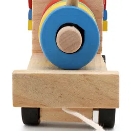 toyful Wooden Geometric Shapes Train Toy for Kids | Train Stacking Tower Toy image 4