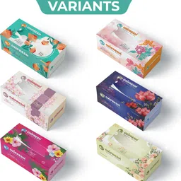 oxi fresh Tissue Box 2 Ply 1050 Sheets | 85 Pulls Pack of 6 | Facial Tissue |Car Tissue Multicolor Paper Napkins image 2