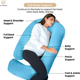 manbhawan craft ultra soft j shaped Polyester Fibre Solid Pregnancy Pillow Pack of 1 image 2