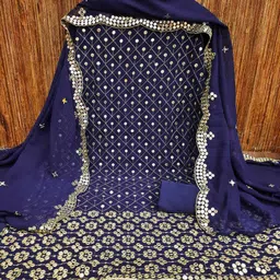 stylebhawani Unstitched Georgette Salwar Suit Material Embroidered image 2