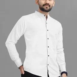 vtexx Men Regular Fit Solid Spread Collar Formal Shirt image 5