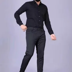 stylusio repeat Men Solid Black Track Pants image 3
