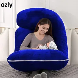 ozly ultra soft j shaped pillow Microfibre, Polyester Fibre Solid Pregnancy Pillow Pack of 1 image 4