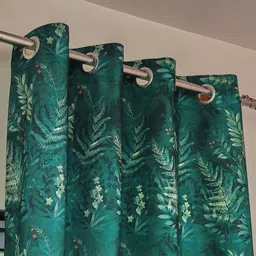 tramb Polyester Abstract 5 ft Light Filtering Eyelet Window Curtain image 2
