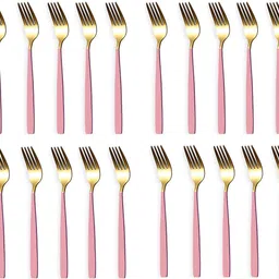 kitchease Luxury Gold Dinner & Cutlery Forks - Dishwasher Safe for Home & Restaurant Stainless Steel Dinner Fork Set-picture-10