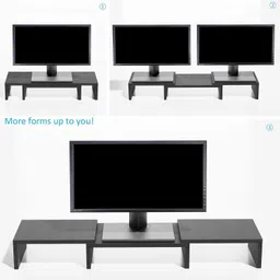 UniAart Dual Monitor Stand Riser for 2 Monitors Laptop Stand Dual Monitor Stand Riser for 2 Monitors Laptop Stand image 2