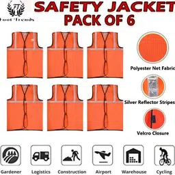 foot trends Safety Jacket Reflective High Visibility (PACK OF 6) Safety Jacket-picture-13