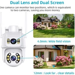 SIOVS WIFI CCTV HD Dual Lens Camera Bullet+360° PTZ Control TwoWay Audio Night Vision Security Camera image 5